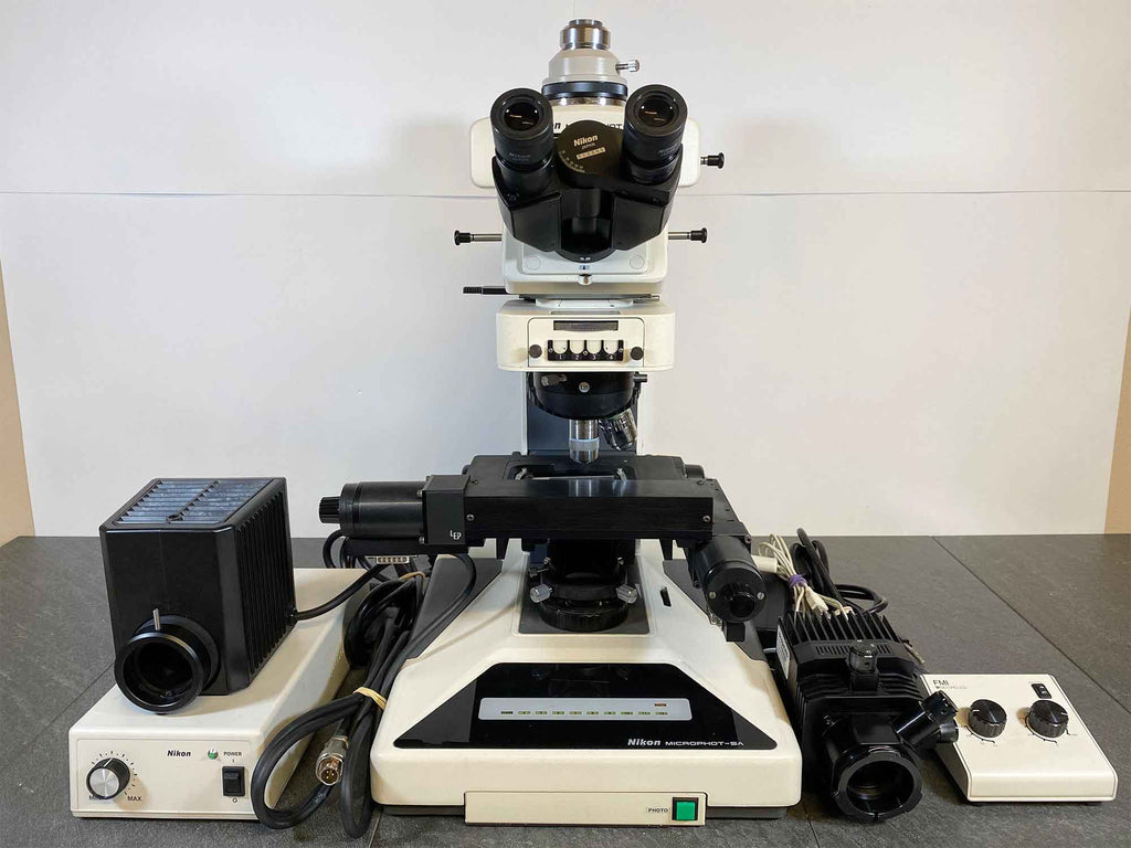 Nikon Microphot-SA Microscope, With a Power Supply, Scopeled and Accessories