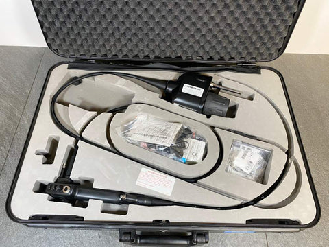 Close up picture of Pentax EB-1970TK Therapeutic Bronchoscope Endoscopy Endoscope inside a case