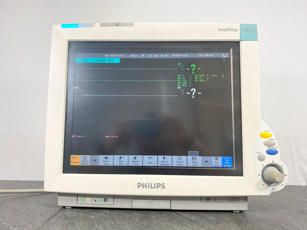 Front picture of the Philips IntelliVue MP70 Anesthesia Patient Monitor with M3001A Module