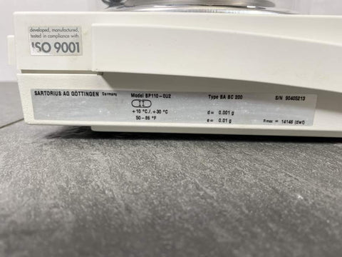 Picture of the label behind a Sartorius AG Gottingen BP110-0U2 Laboratory Balance Scale