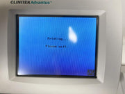 Picture of the screen for Siemens Diagnostics Clinitek Advantus Urine Chemistry Analyzer that shows the unit is printing 
