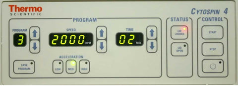 Picture of the screen for Thermo Scientific Cytospin 4 Centrifuge and Rotor