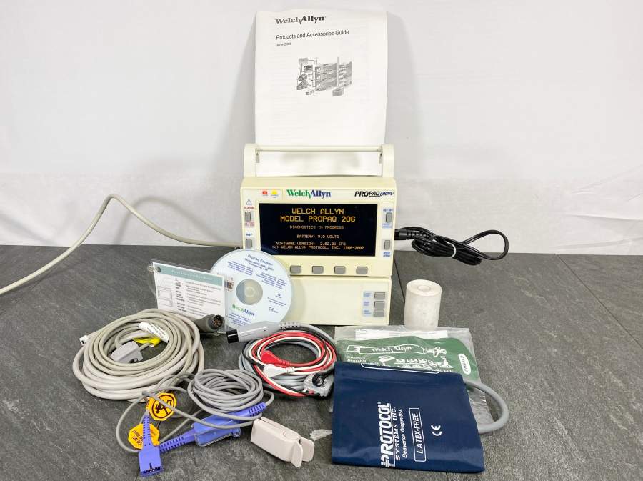 Front picture for Welch Allyn 206EL Propaq Encore Vital Signs Monitor With Accessories