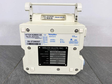 Back picture for Welch Allyn 206EL Propaq Encore Vital Signs Monitor 