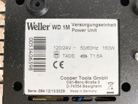 Picture of the label for Weller WD1M Single Channel Digital Soldering Station