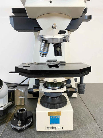 Microscope Headpiece Zeiss Axioplan Fluorescent Microscope w/ extra Optical Binocular – One ...
